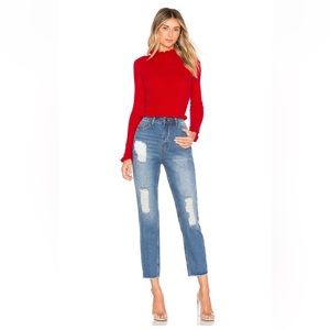Superdown - Martina Cropped Sweater in Red
